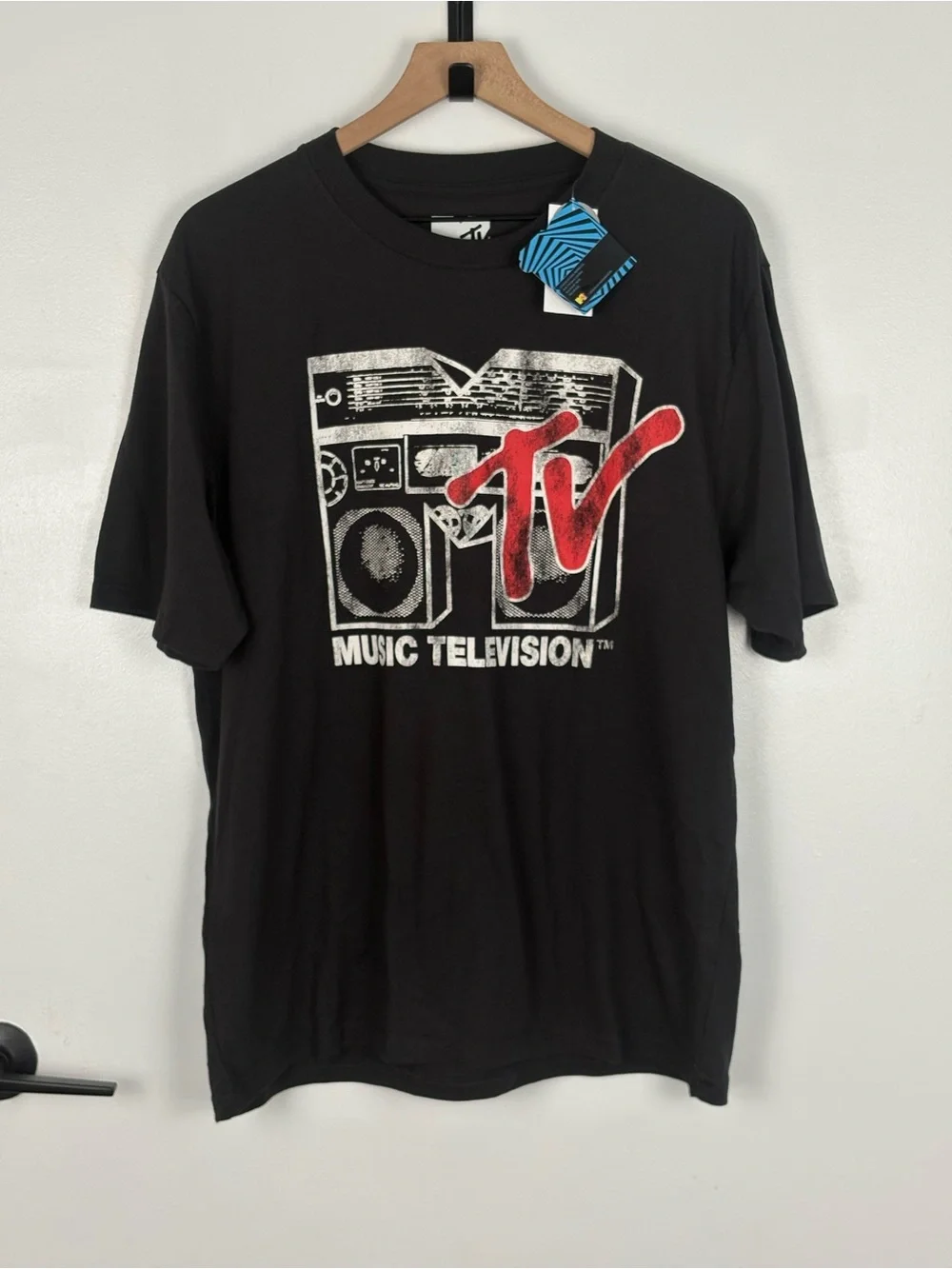 MTV Men’s Boombox 80s Retro Crewneck Graphic T-Shirt